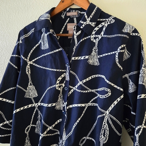 Chico's Tie Front Top - Picture 2 of 7